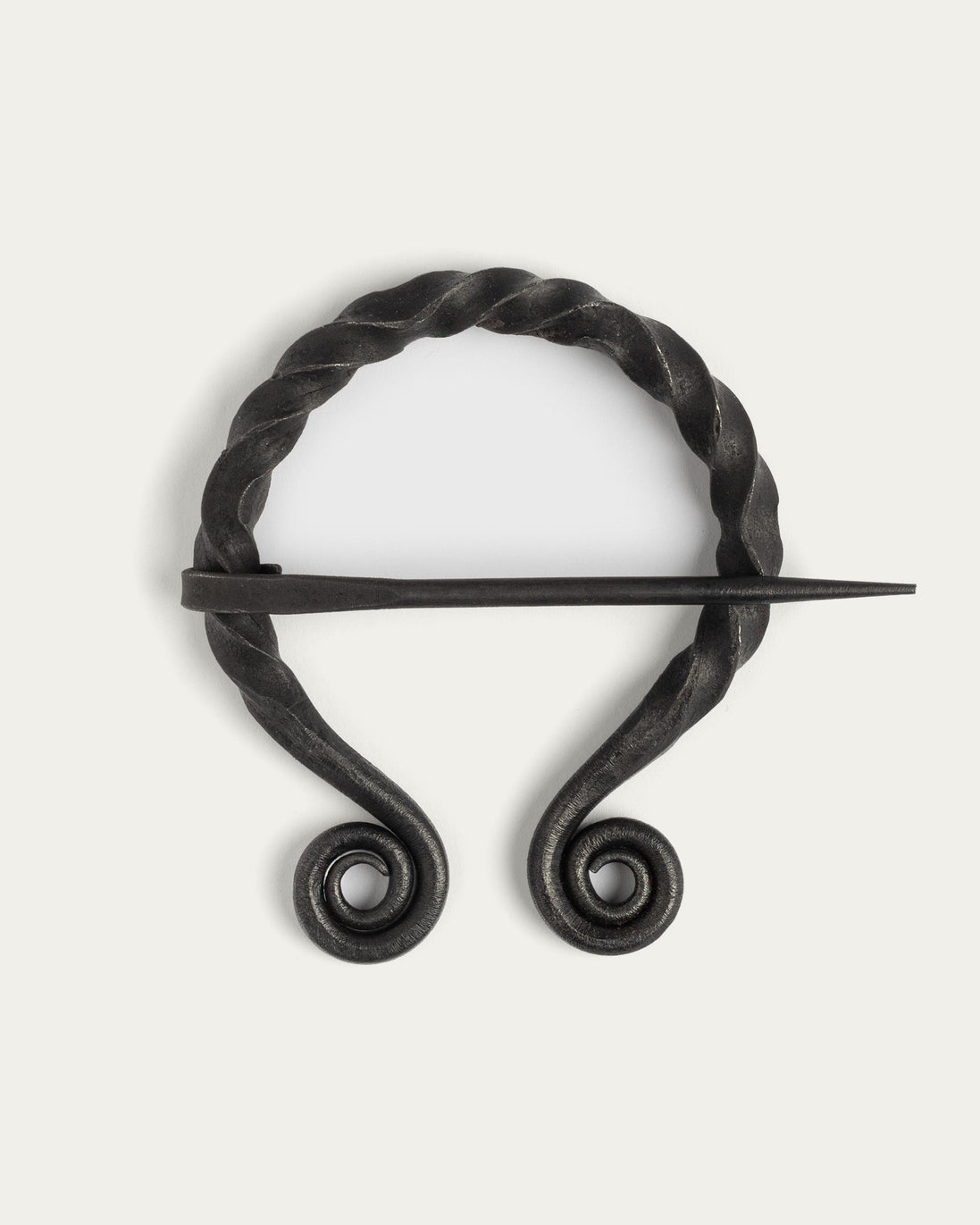 Hand-Forged Brooch, Oval Twisted, 70 mm