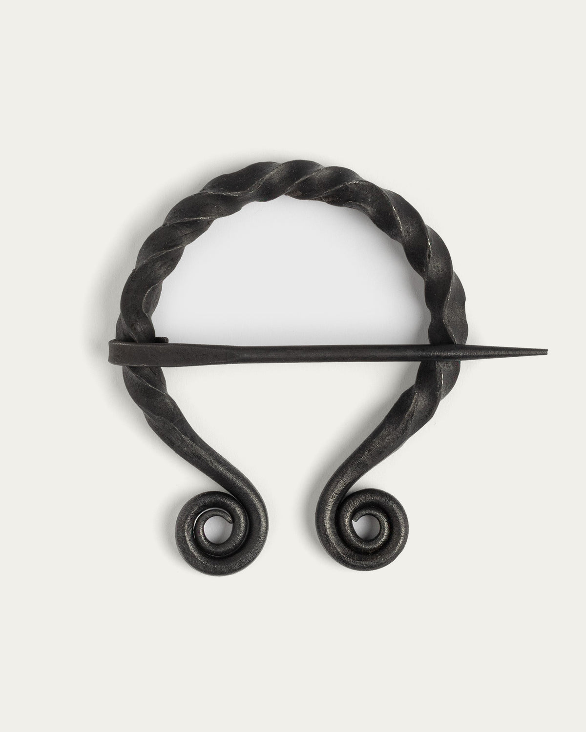 Hand-Forged Brooch, Oval Twisted, 70 mm
