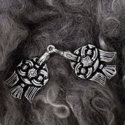 Raven Clasp, Large, Silvered Bronze