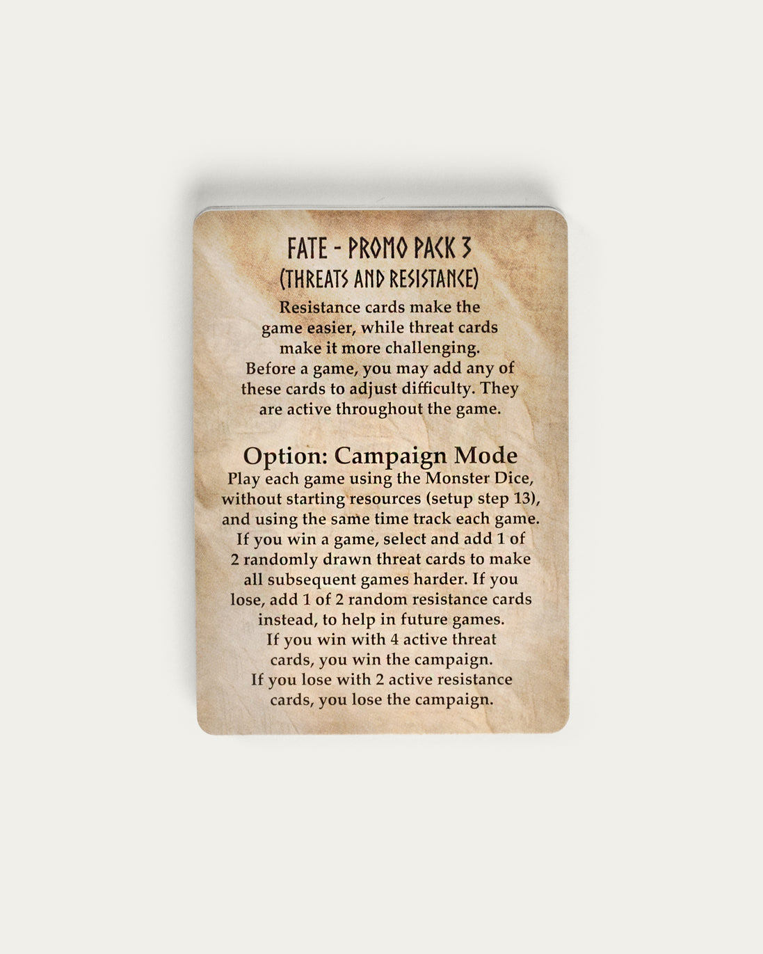 Fate, Promo Pack 3 - Threats and Resistance