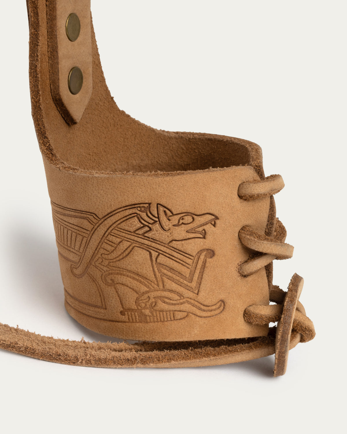 Leather Belt Holster, Knotwork, Natural