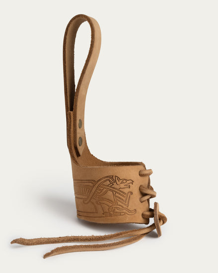 Leather Belt Holster, Knotwork, Natural