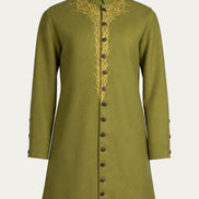 Eldergrove Wool Coat, Golden Green