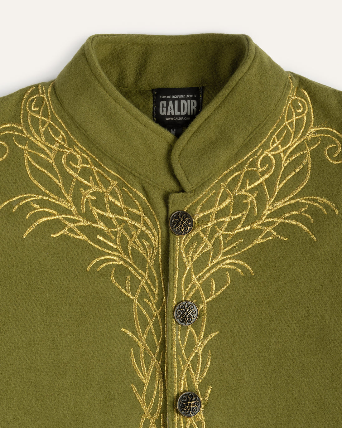 Eldergrove Wool Coat, Golden Green