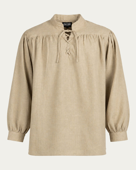 Laced Linen Shirt, Natural
