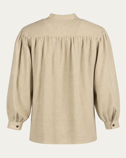 Laced Linen Shirt, Natural