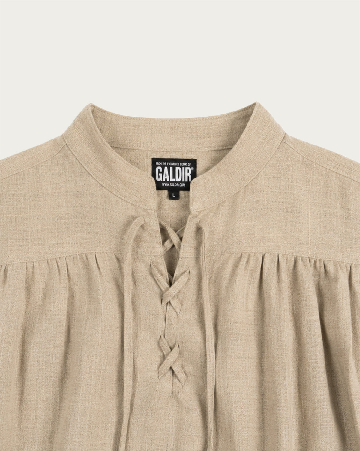 Laced Linen Shirt, Natural