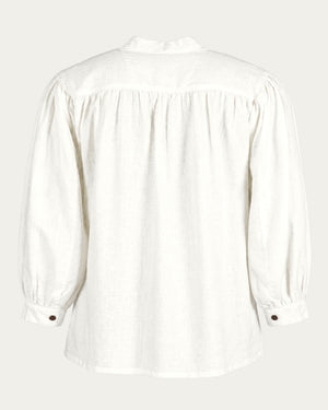 Laced Linen Shirt, White