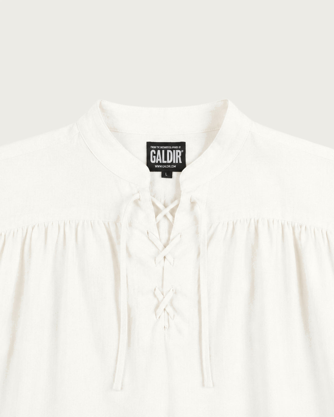 Laced Linen Shirt, White
