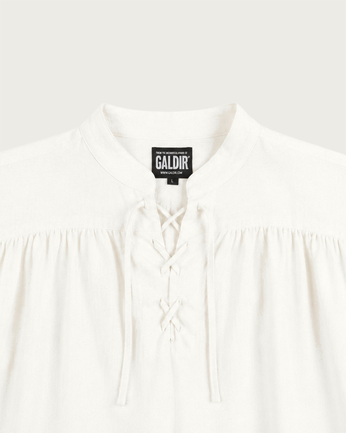 Laced Linen Shirt, White