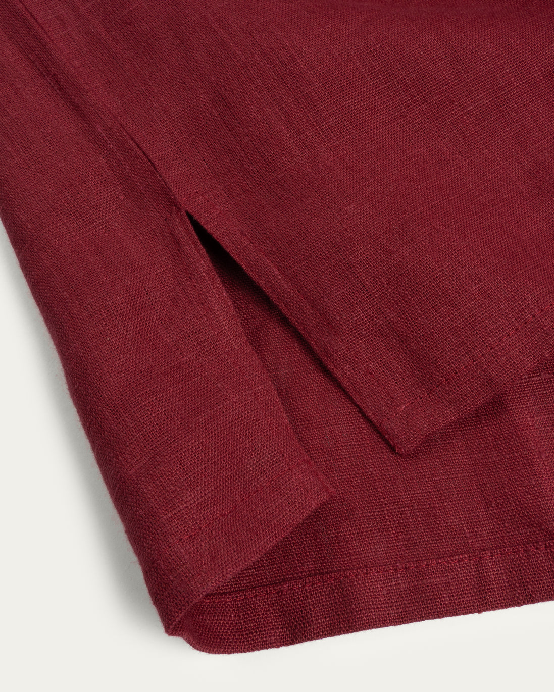 Laced Linen Shirt, Burgundy