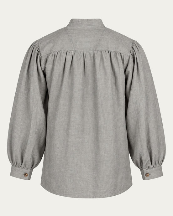 Laced Linen Shirt, Grey