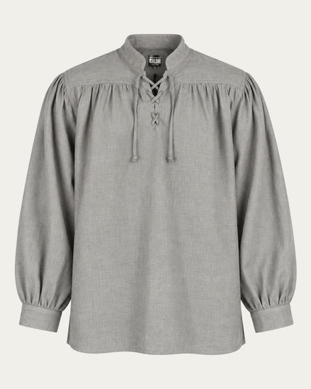 Laced Linen Shirt, Grey