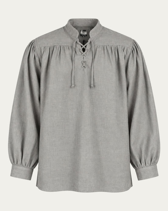 Laced Linen Shirt, Grey