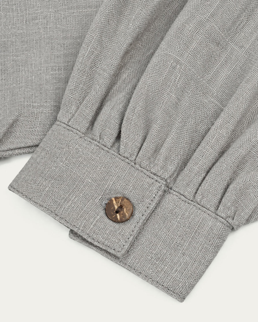 Laced Linen Shirt, Grey