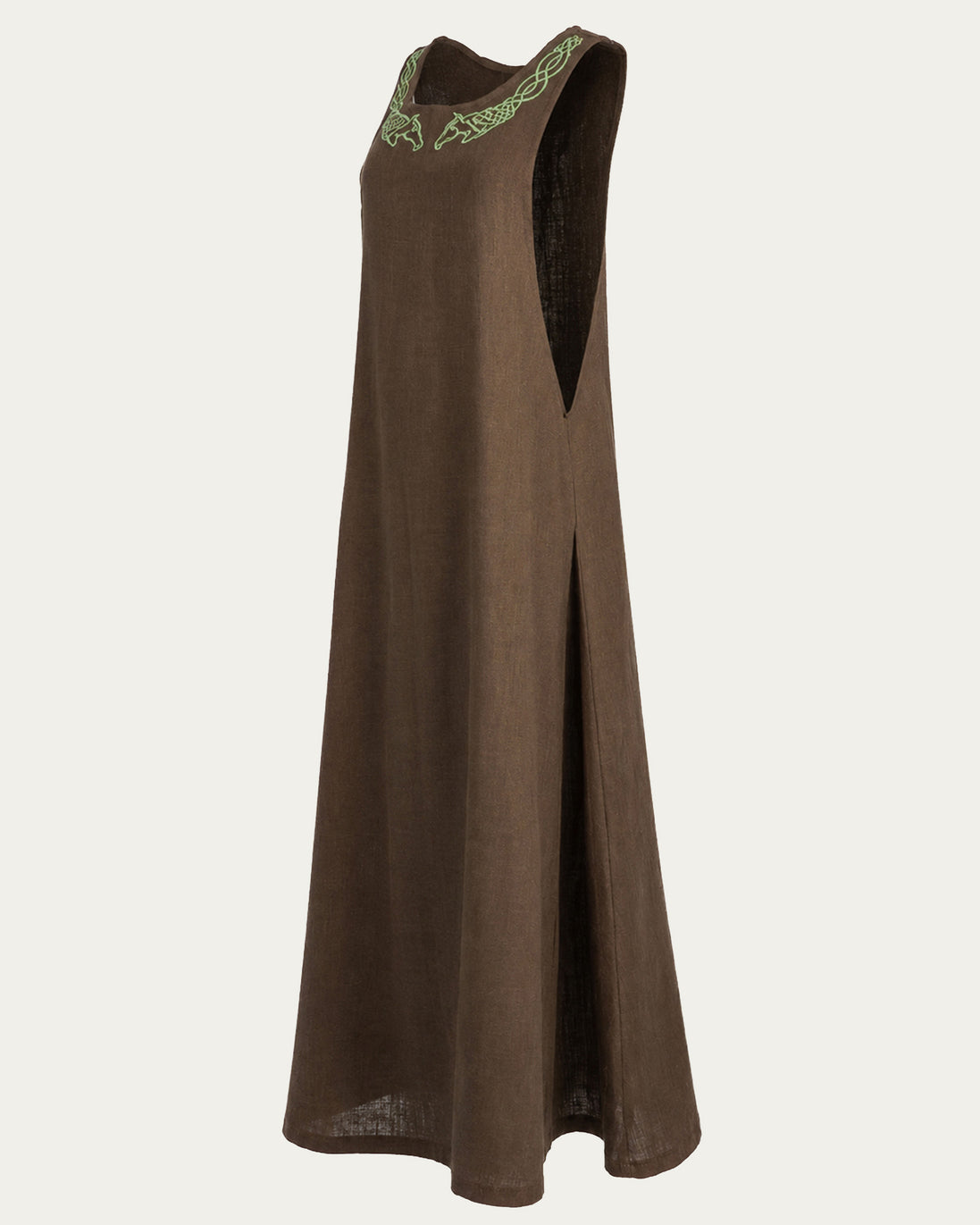 Horselord's Linen Apron Dress, Brown