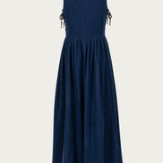 Laced Wool Overdress, Dark Blue