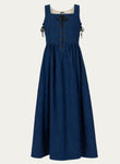 Laced Wool Overdress, Dark Blue