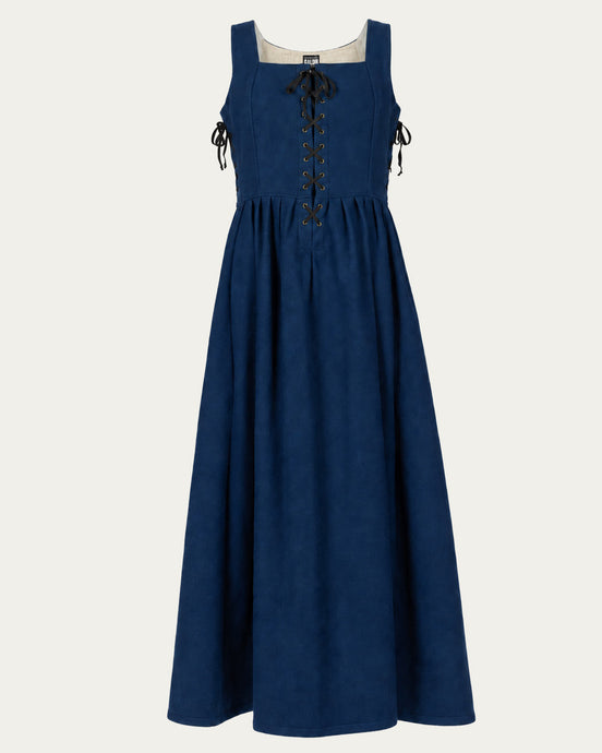 Laced Wool Overdress, Dark Blue