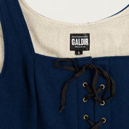 Laced Wool Overdress, Dark Blue