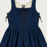 Laced Wool Overdress, Dark Blue
