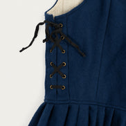 Laced Wool Overdress, Dark Blue