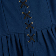 Laced Wool Overdress, Dark Blue