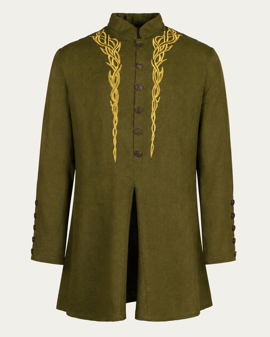 Elven Linen Tunic, Silvan Green