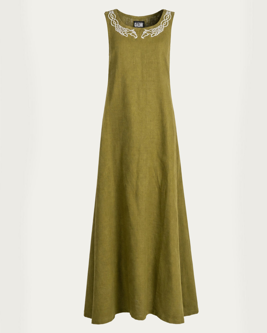 Horselord's Linen Apron Dress, Green