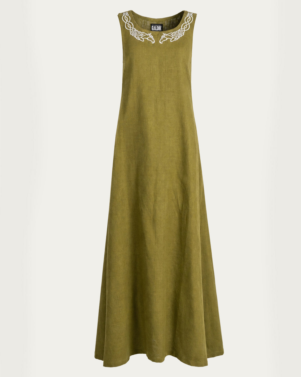 Horselord's Linen Apron Dress, Green