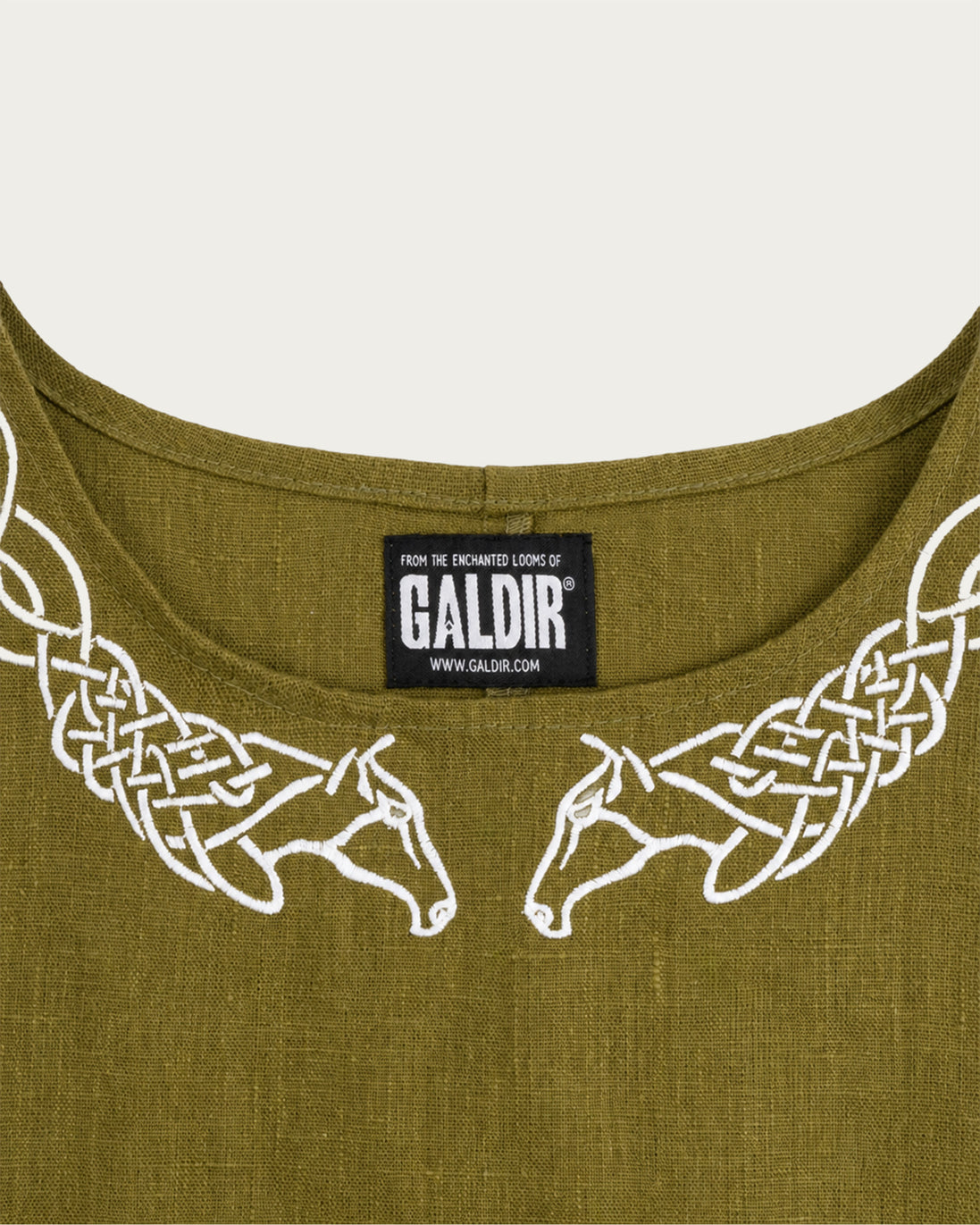 Horselord's Linen Apron Dress, Green