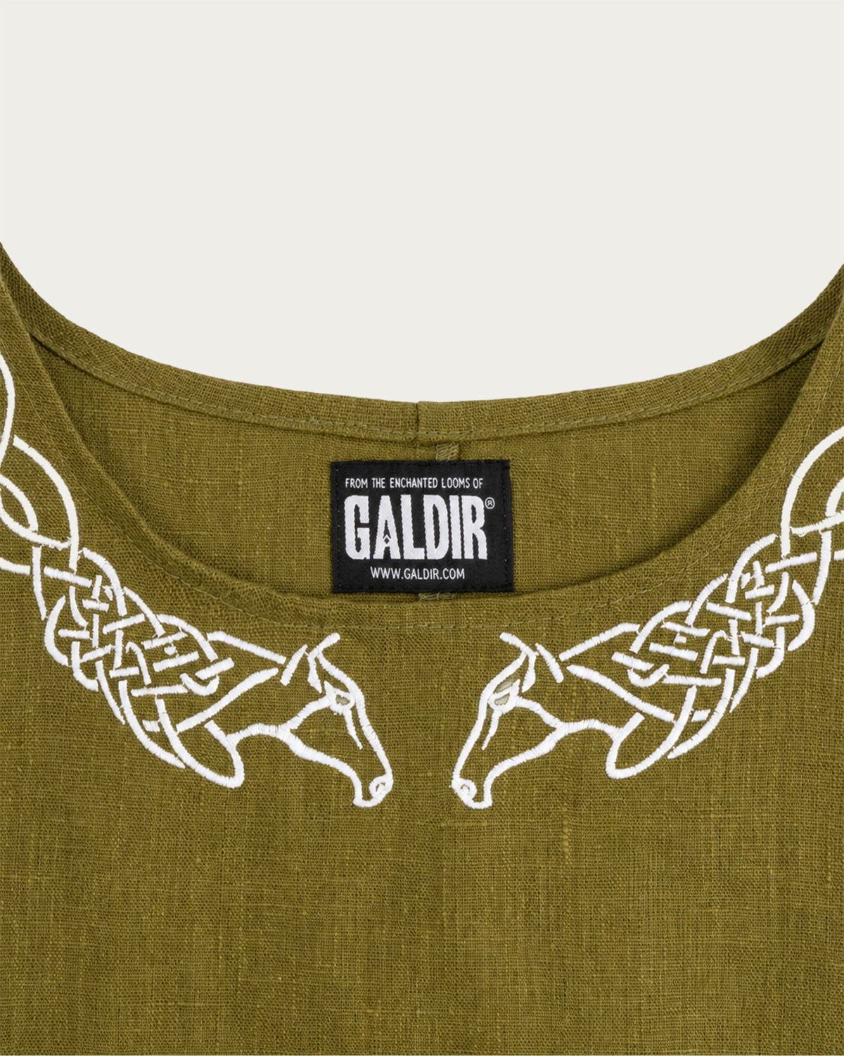 Horselord's Linen Apron Dress, Green