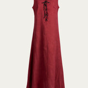 Commoner's Linen Over-Dress, Burgundy