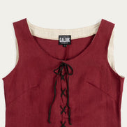 Commoner's Linen Over-Dress, Burgundy