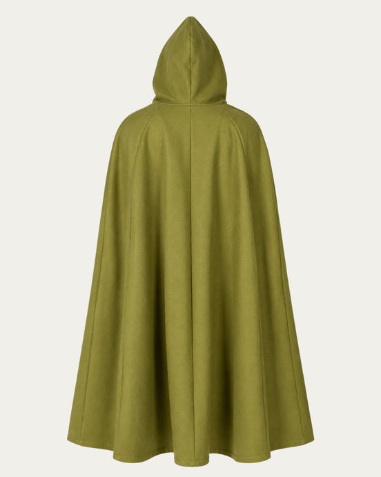 Eldergrove Wool Cloak, Golden Green