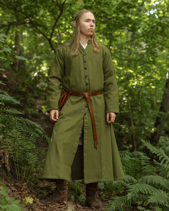 Eldergrove Long Coat, Golden Green