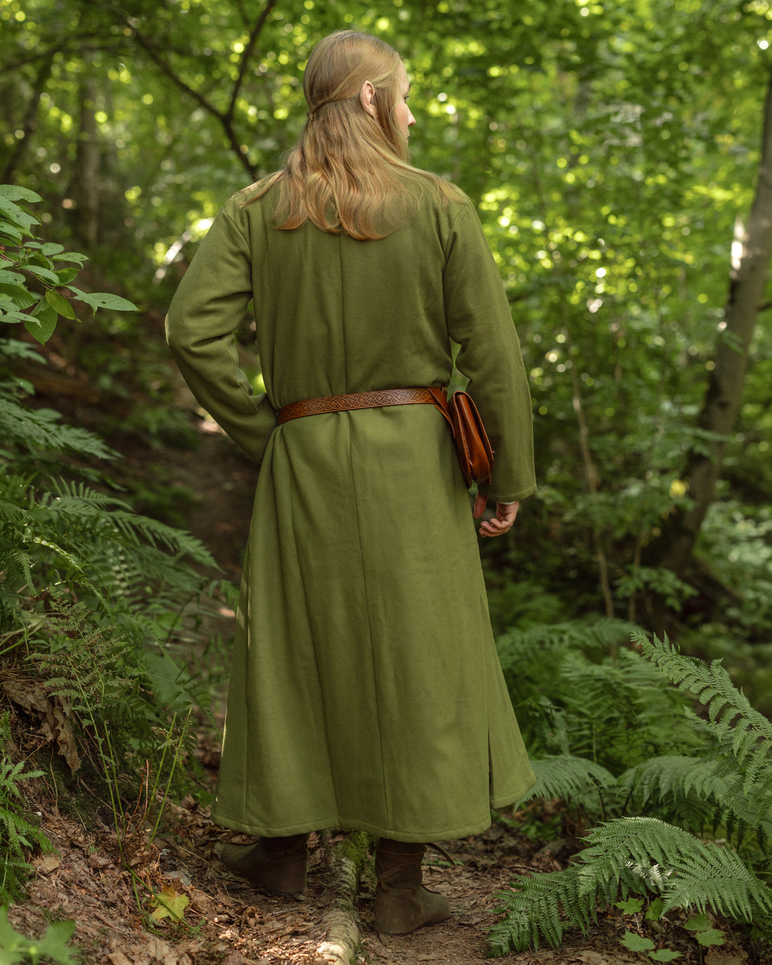 Eldergrove Long Coat, Golden Green