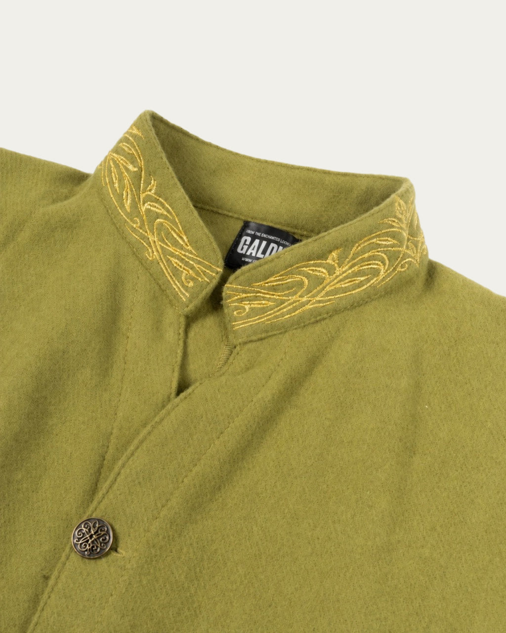 Eldergrove Long Coat, Golden Green