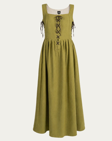 Laced Wool Overdress, Forest Green